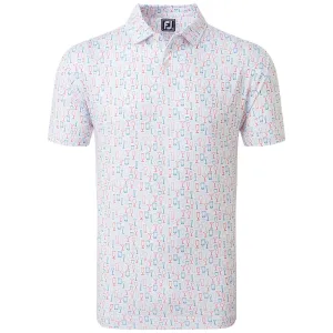 Own the Vibe Black Friday Offer Footjoy Glass Print Polo Shirt - White