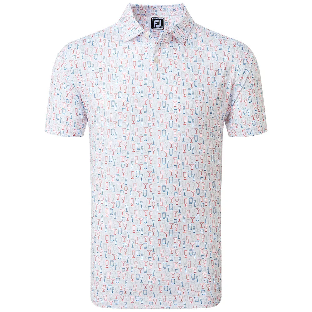 Own the Vibe Black Friday Offer Footjoy Glass Print Polo Shirt - White