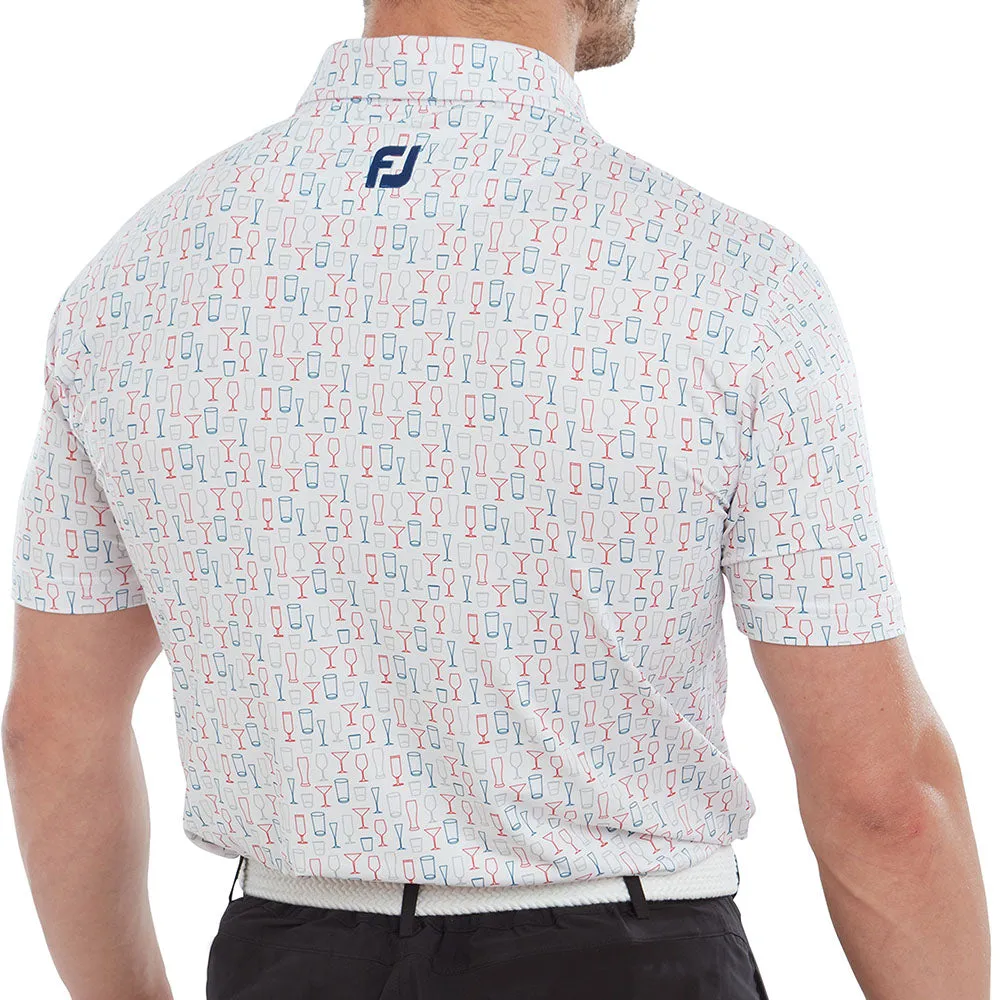 Holiday Sale Special Offer Footjoy Glass Print Polo Shirt - White