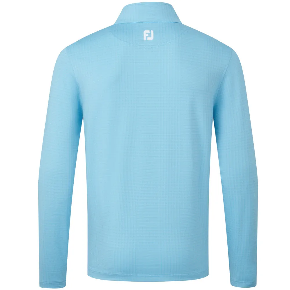 Footjoy Glen Plaid Print Chillout Pullover - Blue Sky Walk Tall Christmas Day Sale