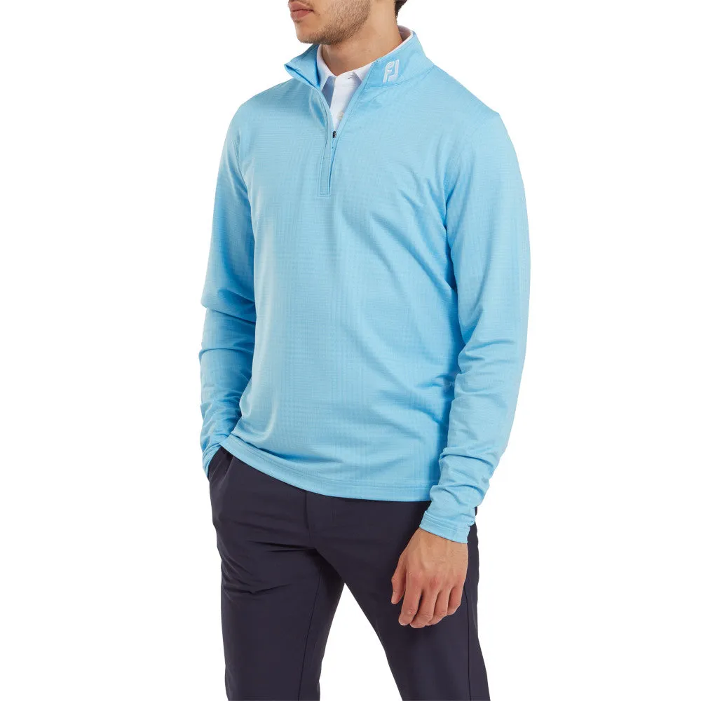 Footjoy Glen Plaid Print Chillout Pullover - Blue Sky Independence Day Sale Performance Unleashed