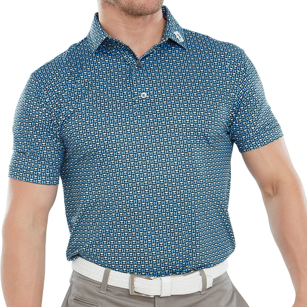 Footjoy Half Moon Geo Polo Shirt - Navy/True Blue/White/Almond Walk with Power