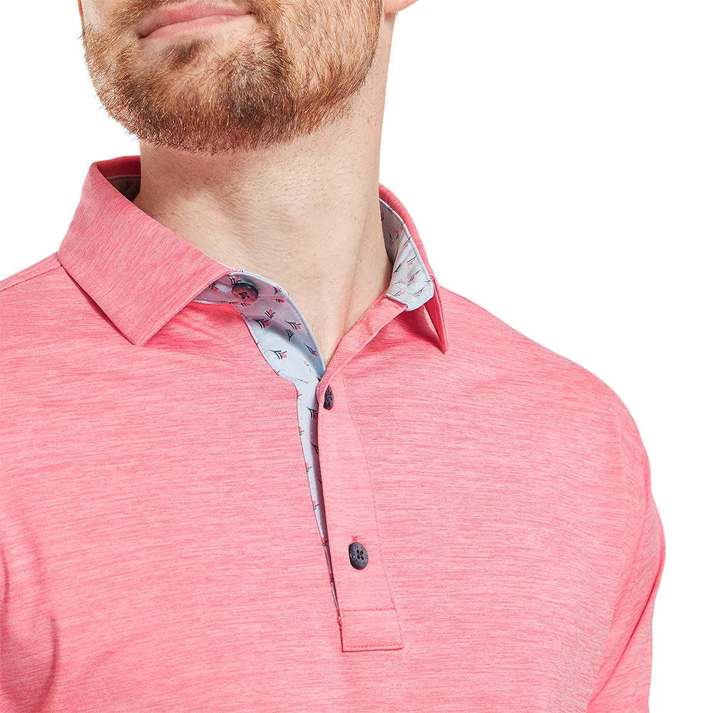 Footwear for the Fearless Break Boundaries Footjoy Heather Lisle With Trim Polo Shirt - Pink Lemonade