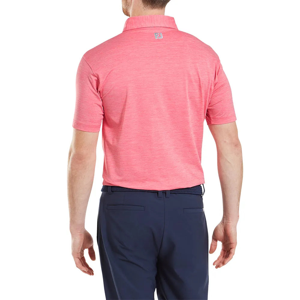Footjoy Heather Lisle With Trim Polo Shirt - Pink Lemonade Black Friday Deal