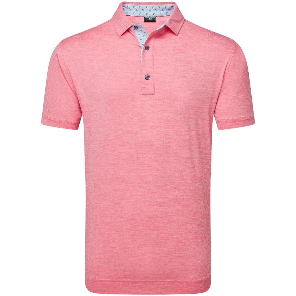 Keep Going Strong Deal Of The Century Footjoy Heather Lisle With Trim Polo Shirt - Pink Lemonade