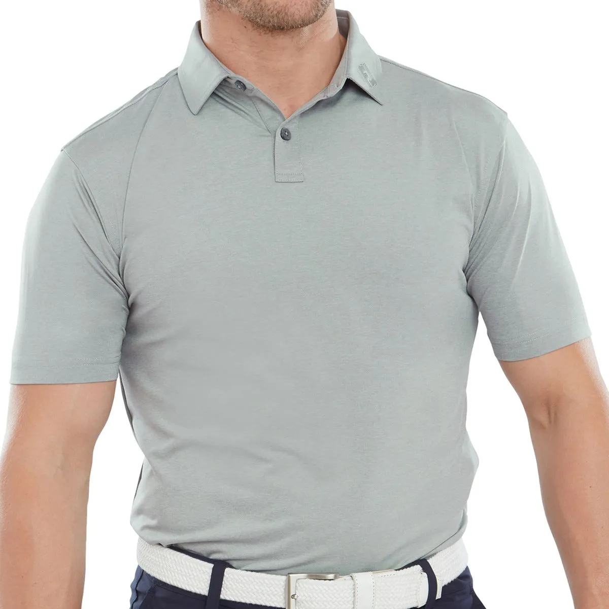 Footjoy Heather Self Collar Polo Shirt - Grey Sweetest Day Sale