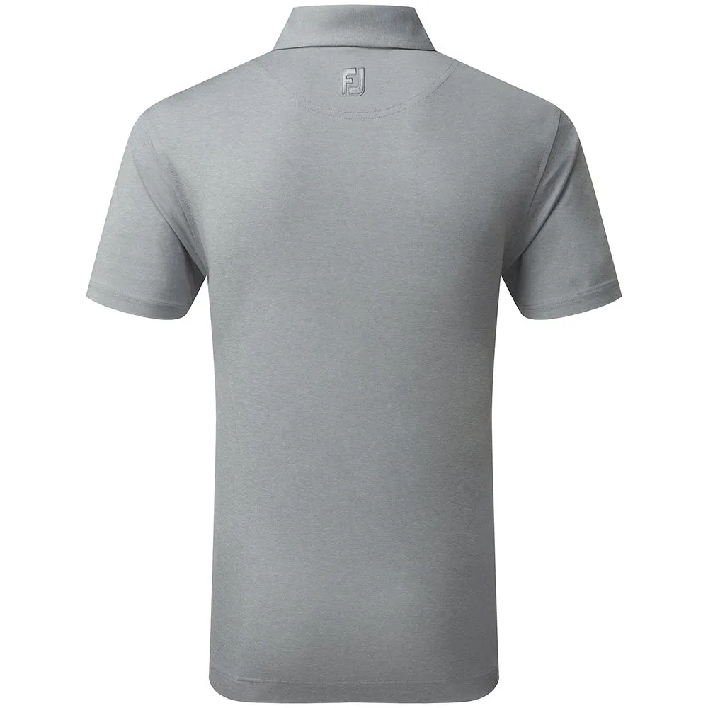 Step Into Strength Footjoy Heather Self Collar Polo Shirt - Grey