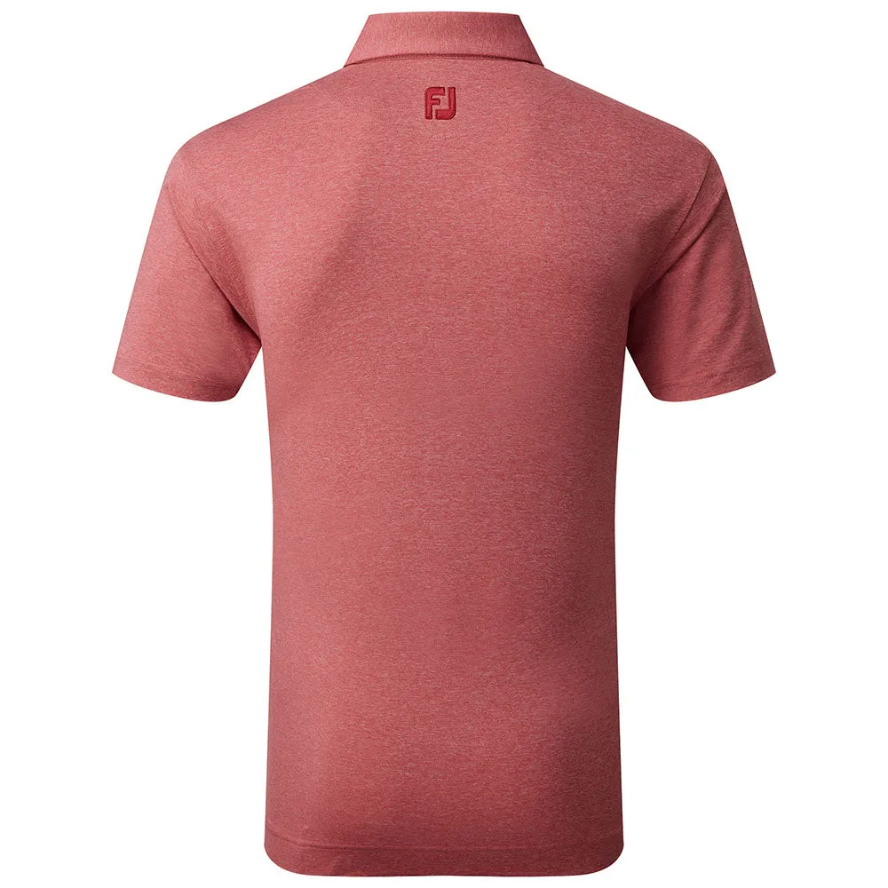 Footjoy Heather Self Collar Polo Shirt - Red Own the Moment Performance Unleashed