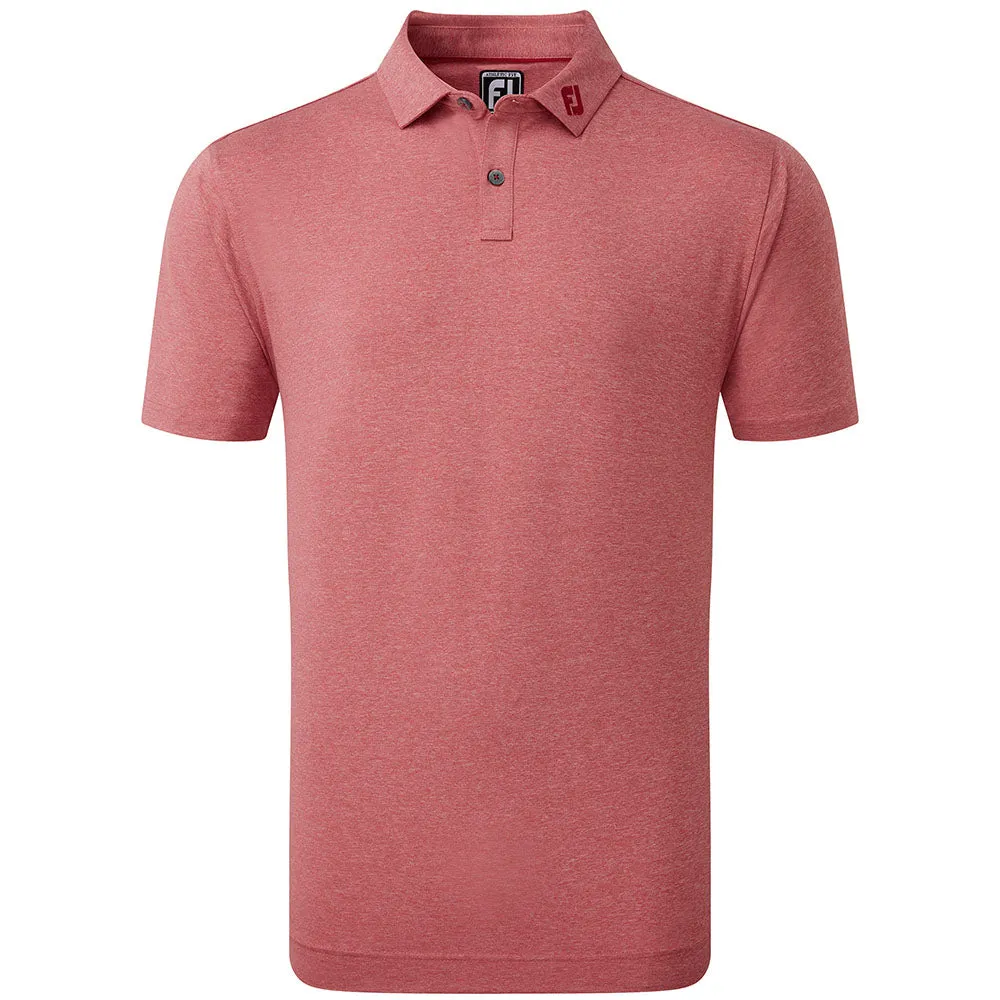 Footjoy Heather Self Collar Polo Shirt - Red Designed to Dominate
