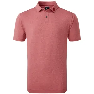 Footjoy Heather Self Collar Polo Shirt - Red Designed to Dominate