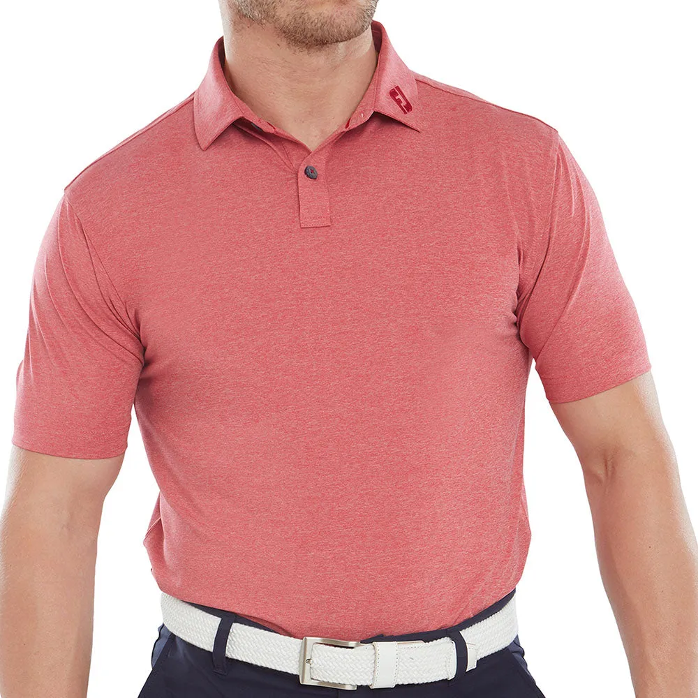 New Year's Eve Sale Footjoy Heather Self Collar Polo Shirt - Red