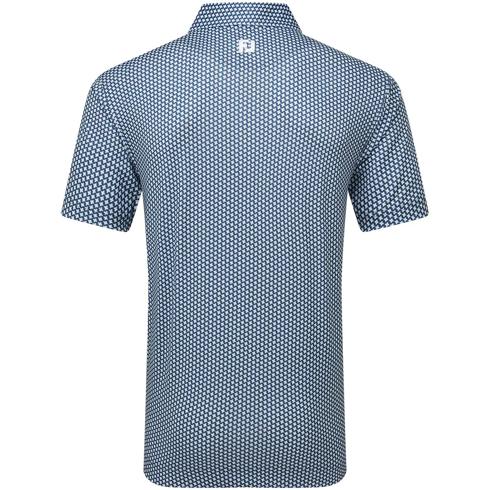 Footjoy Houndstooth Geo Lisle Polo Shirt - Dark Denim Step Out Boldly Gear Up and Go