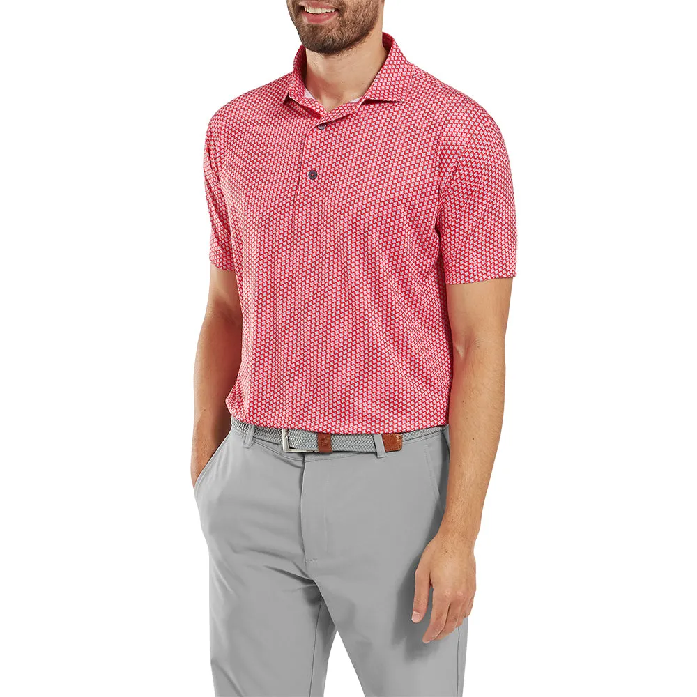 Affordable Autumn Sale Footjoy Houndstooth Geo Lisle Polo Shirt - Hibiscus