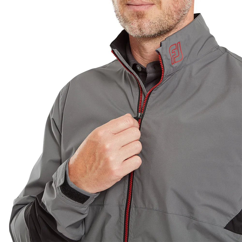 Footjoy Hydrolite X Waterproof Jacket - Charcoal/Black & Red Move Like You Mean It