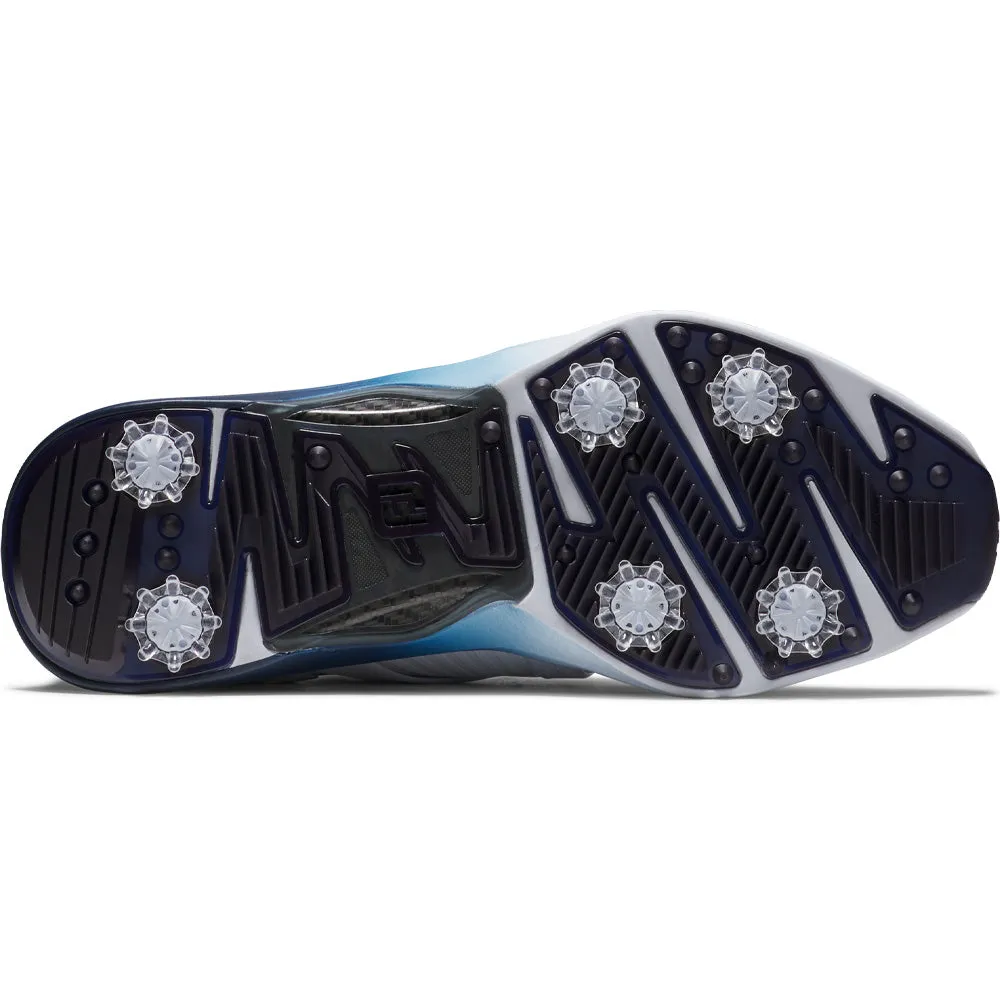 Footjoy Hyperflex Carbon Spiked Waterproof Shoes - White/Navy/Blue Economical Move Like You Mean It
