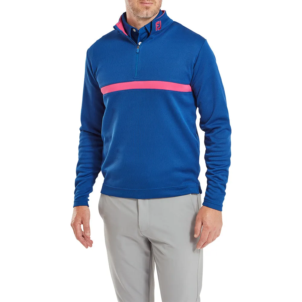 Unapologetically You Special Offer Footjoy Inset Stripe Chillout Pullover - Deep Blue/Berry