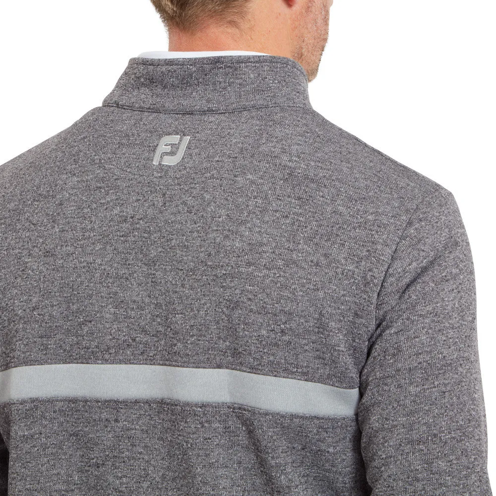Steal Christmas Eve Sale Footjoy Inset Stripe Chillout Pullover - Heather Gravel/Heather Cliff Grey