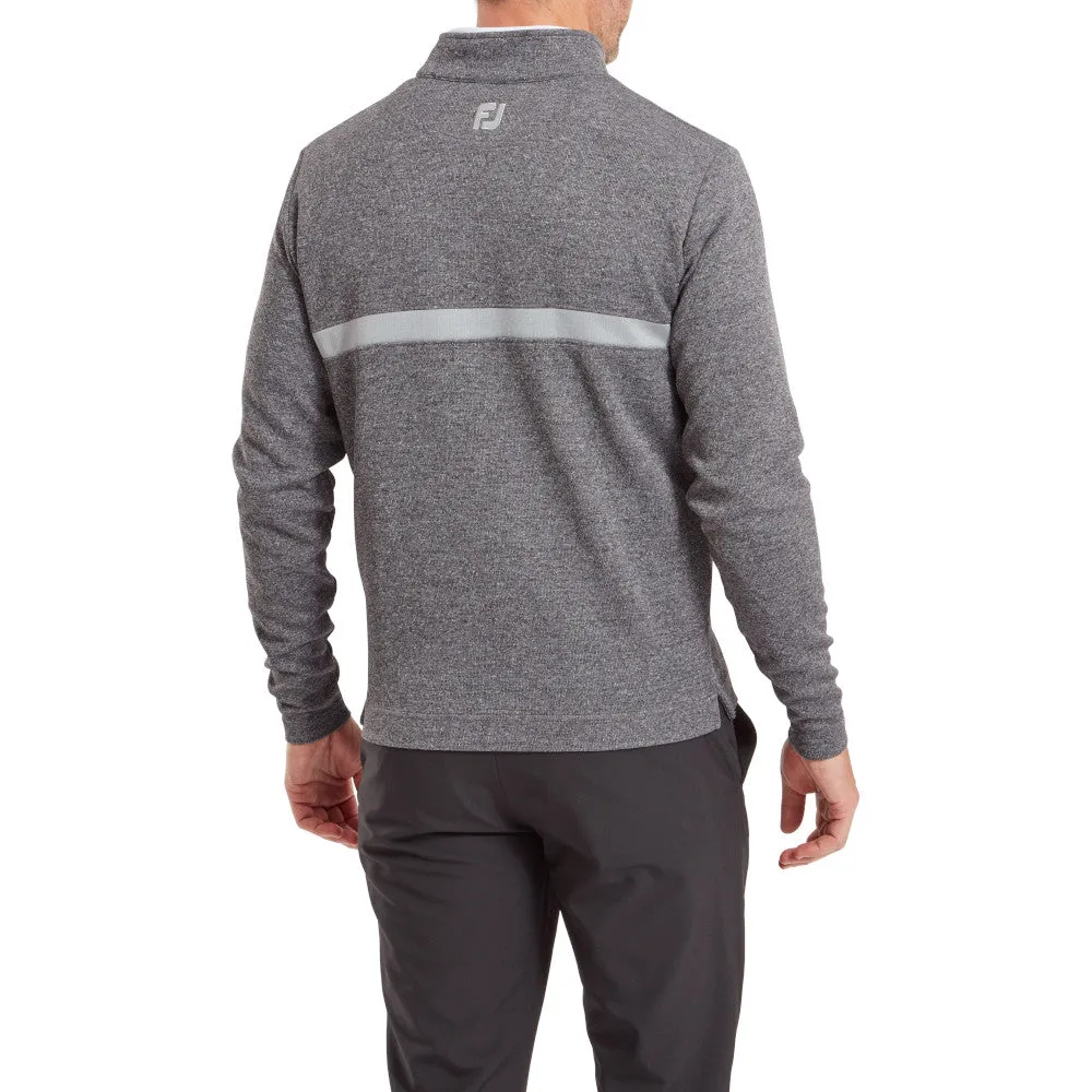 Footjoy Inset Stripe Chillout Pullover - Heather Gravel/Heather Cliff Grey Power Every Step
