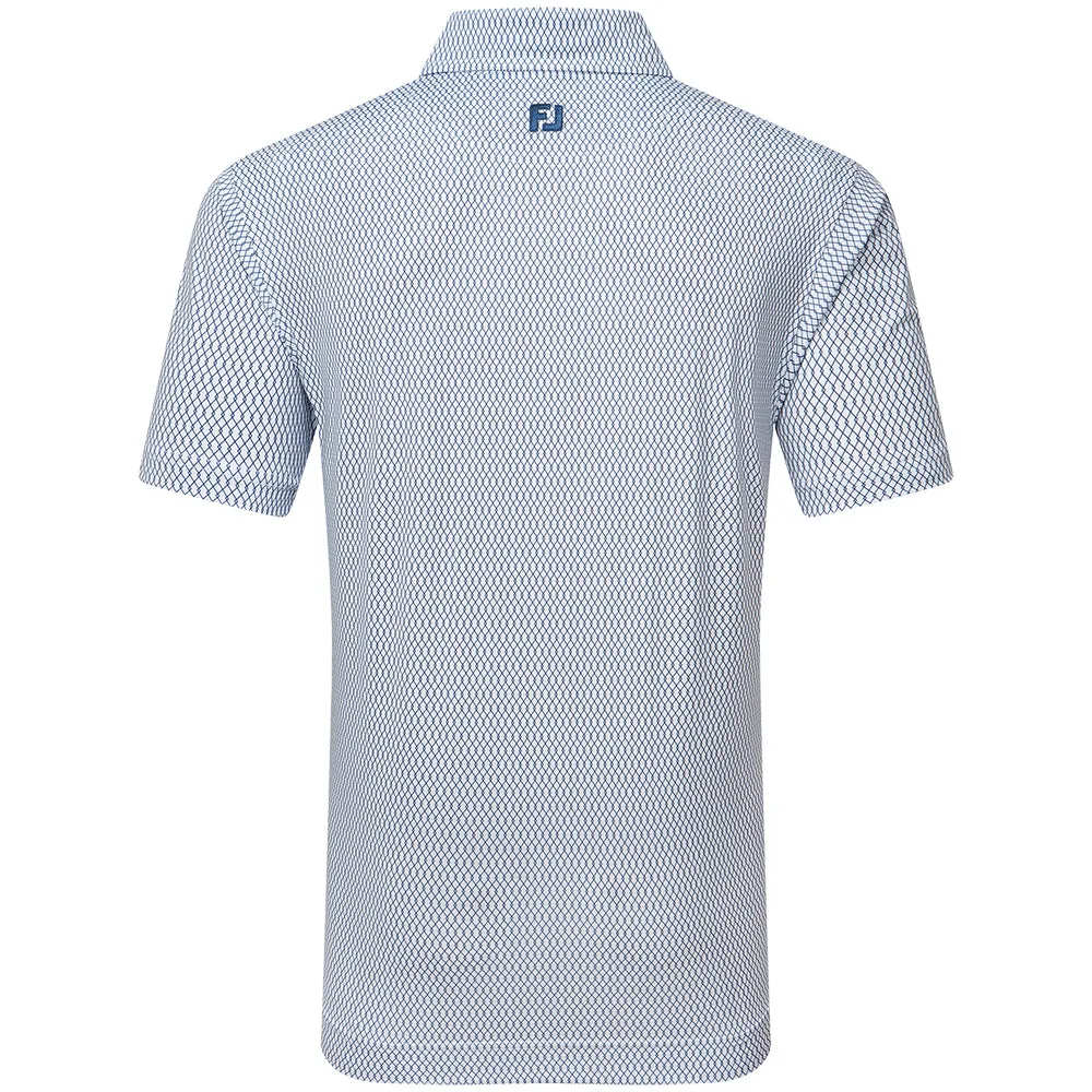 Valentine's Day Sale Footjoy Irongate Print Lisle Polo Shirt - White/Navy
