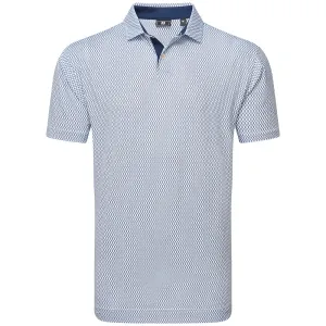 Footjoy Irongate Print Lisle Polo Shirt - White/Navy Empower Your Journey