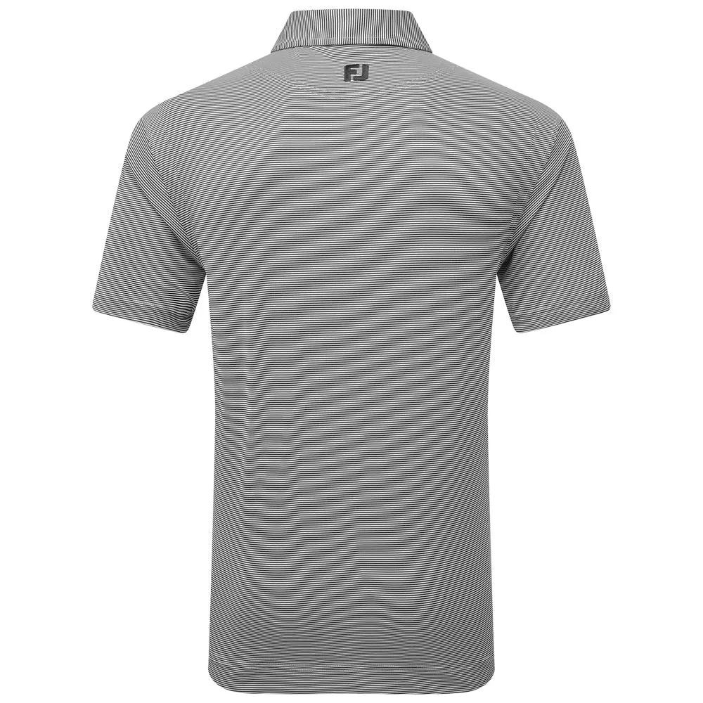 Footjoy Micro Feeder Stripe Lisle Polo Shirt - Black/Grey Cyber Monday Sale Born to Stand Out