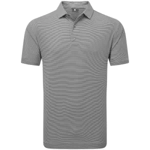 Holiday Sale Halloween Sale Footjoy Micro Feeder Stripe Lisle Polo Shirt - Black/Grey