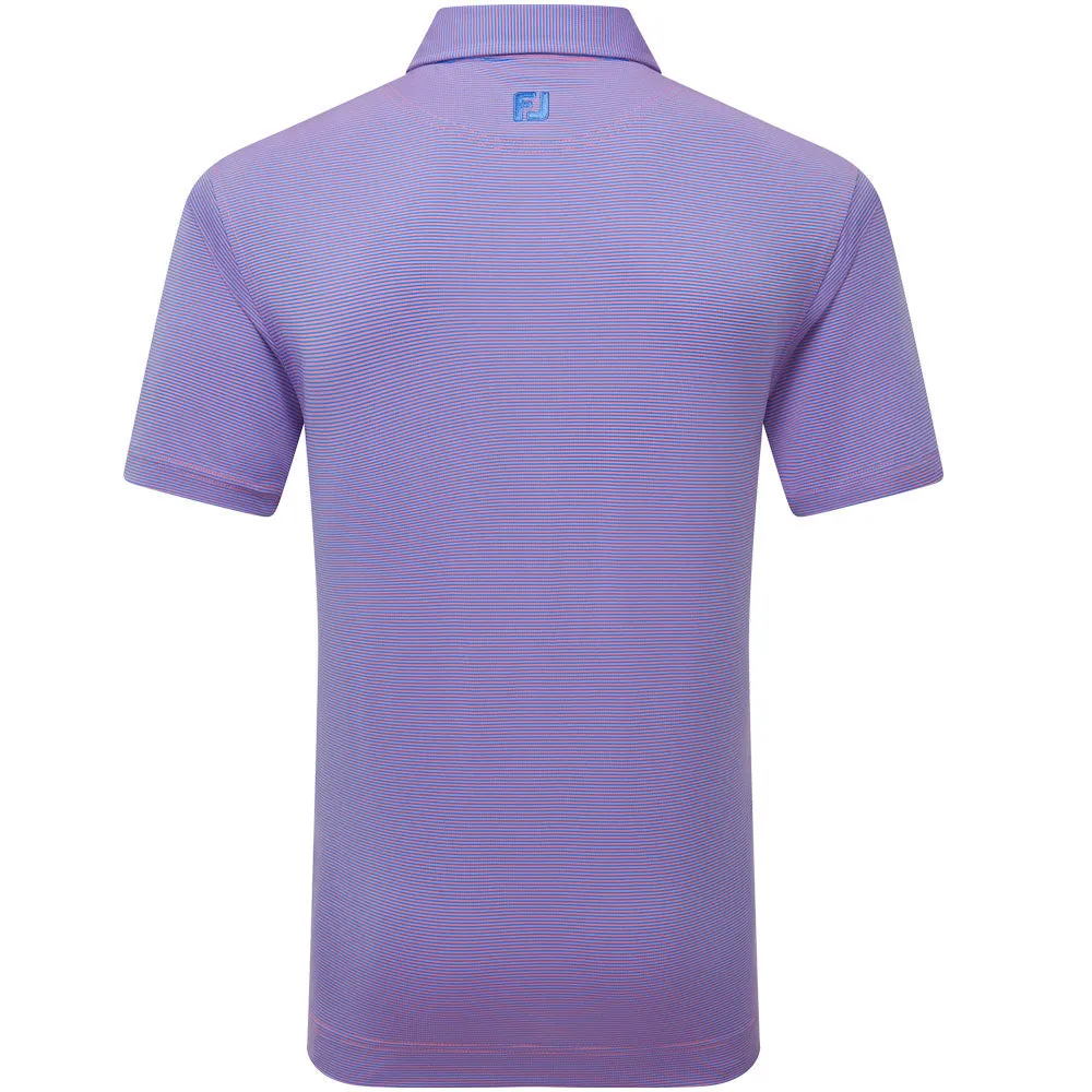 Footjoy Micro Feeder Stripe Lisle Polo Shirt - Marine/Pink Rule the Streets Black Friday Sale