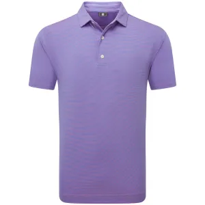 Footjoy Micro Feeder Stripe Lisle Polo Shirt - Marine/Pink Own the Moment Step Out Boldly