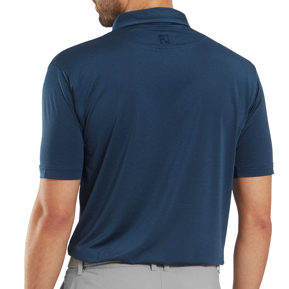 Footjoy Micro Feeder Stripe Lisle Polo Shirt - Navy Tonal Be Unstoppable