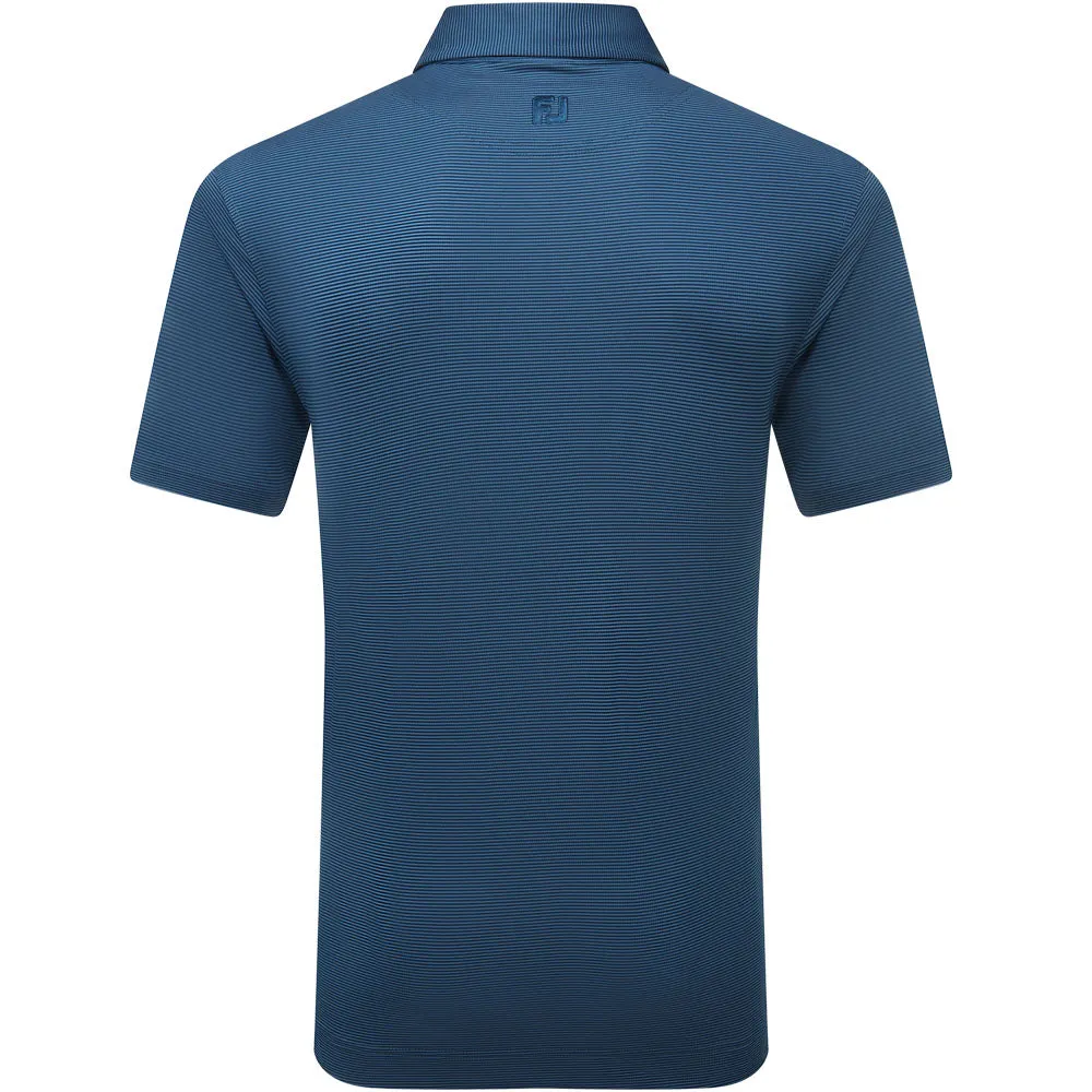 Footjoy Micro Feeder Stripe Lisle Polo Shirt - Navy Tonal Special Offer