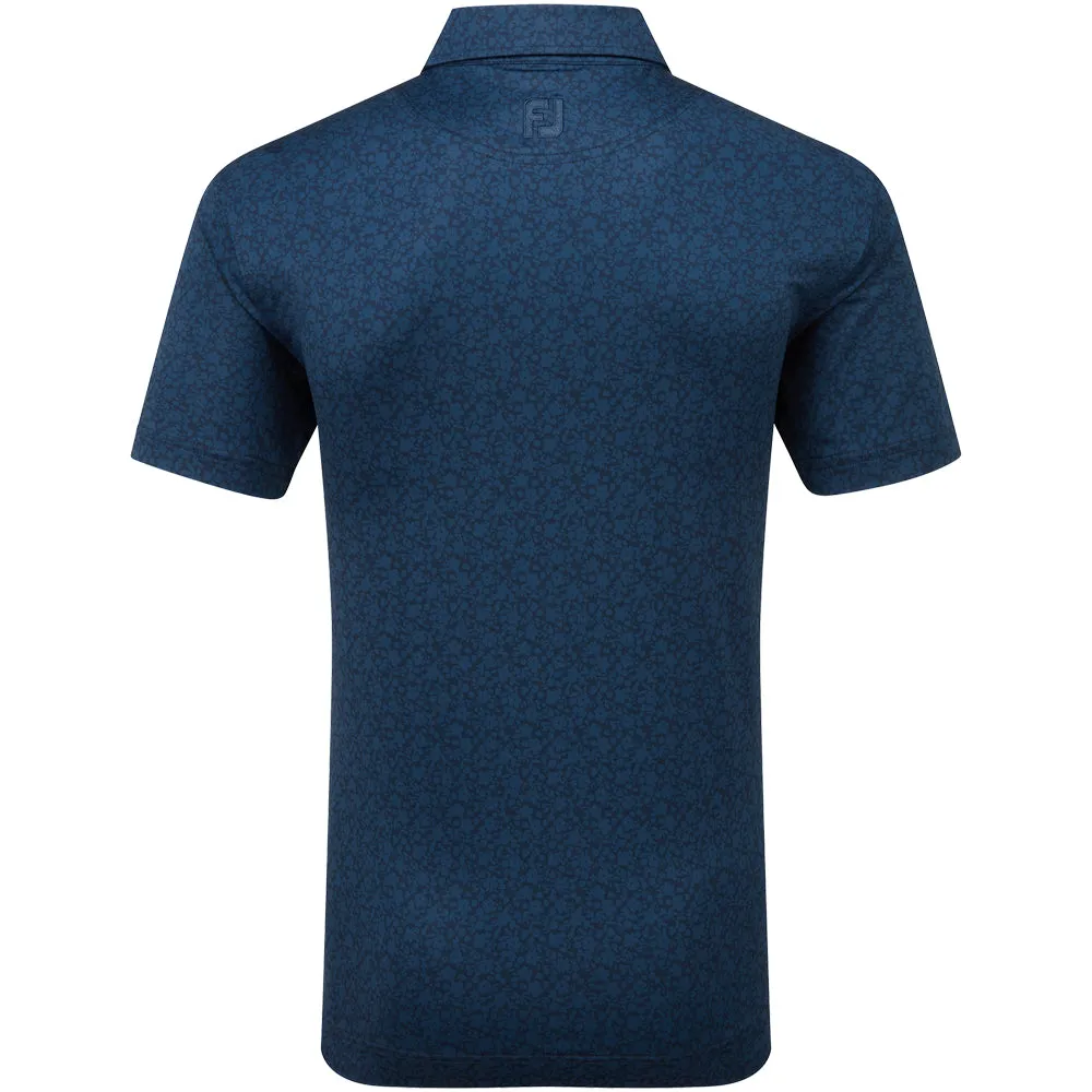 Footjoy Painted Floral Lisle Polo Shirt - Navy Made to Move