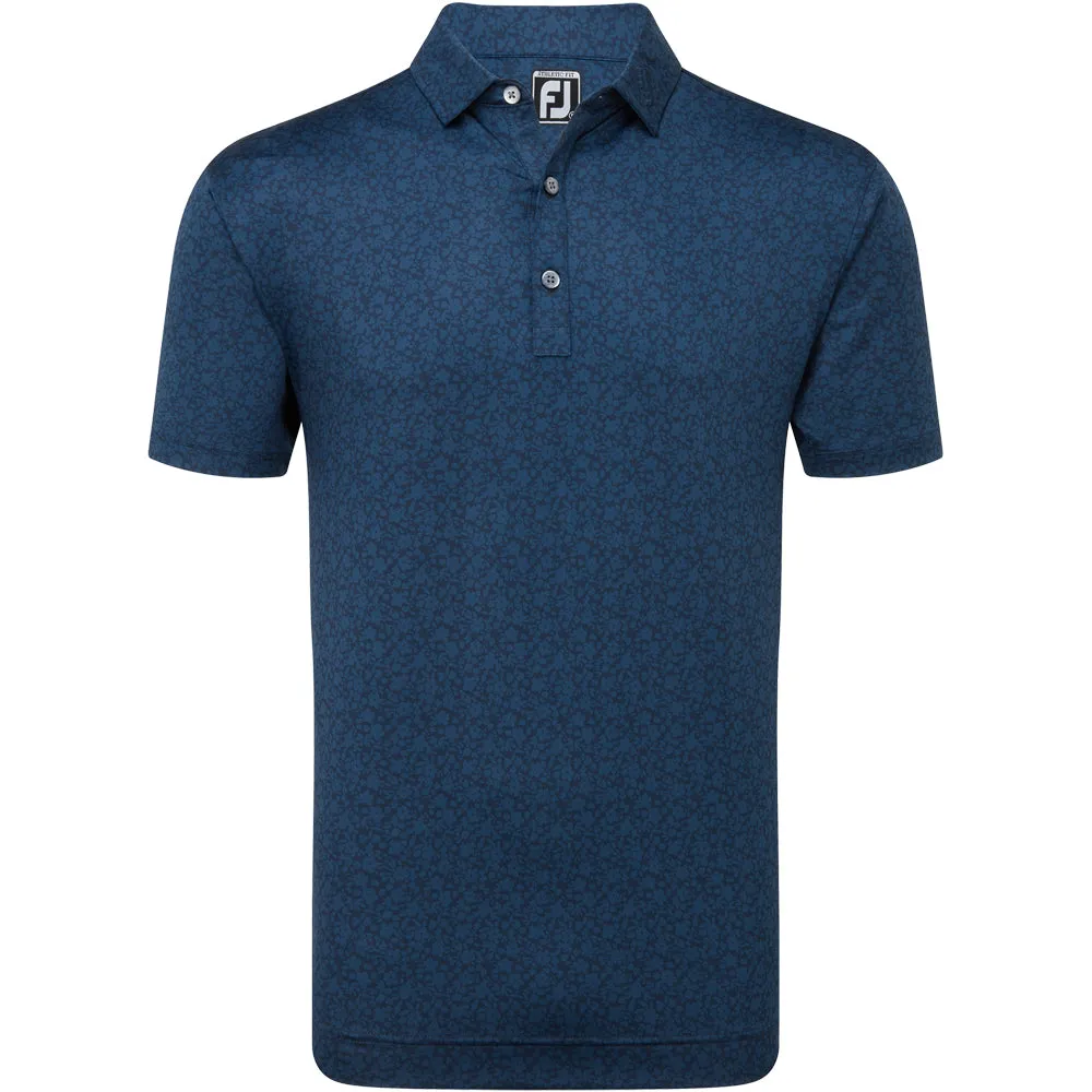 Father's Day Sale Command Attention Footjoy Painted Floral Lisle Polo Shirt - Navy