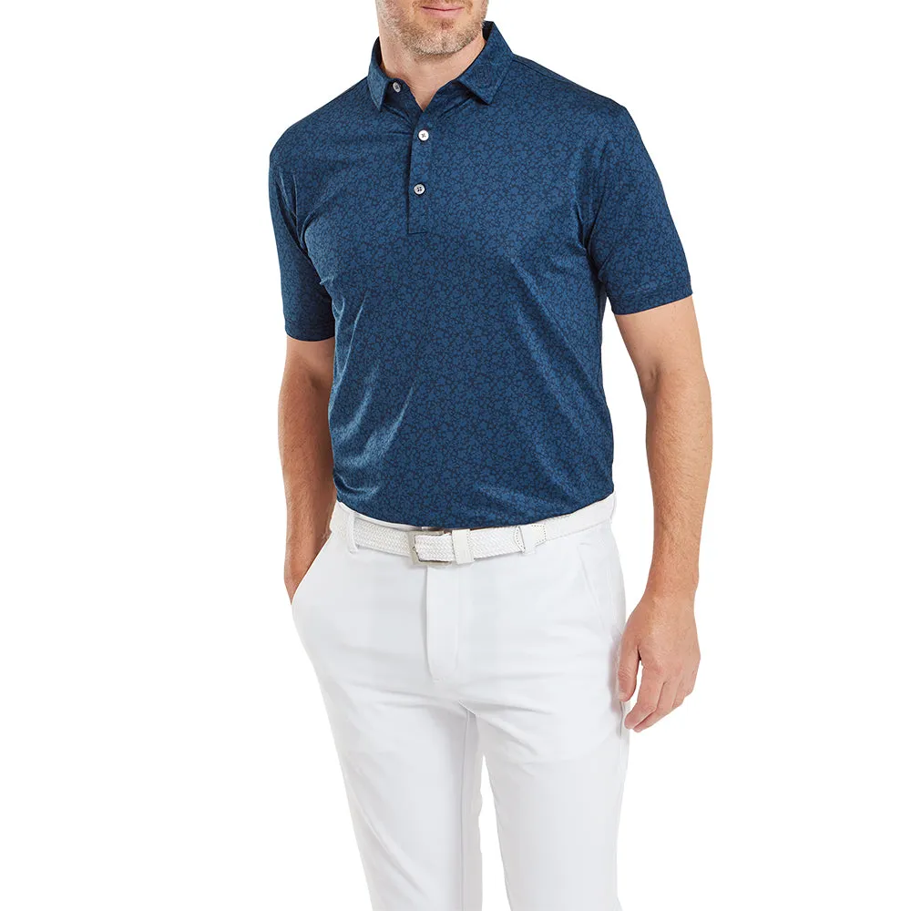Footjoy Painted Floral Lisle Polo Shirt - Navy Fearlessly You