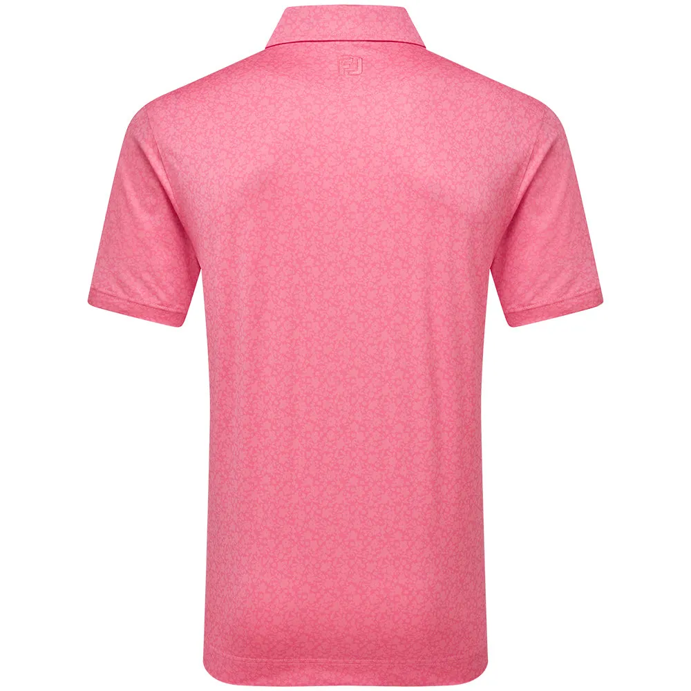 Footjoy Painted Floral Lisle Polo Shirt - Pink Lemonade Game-Changer Footwear Style Meets Power