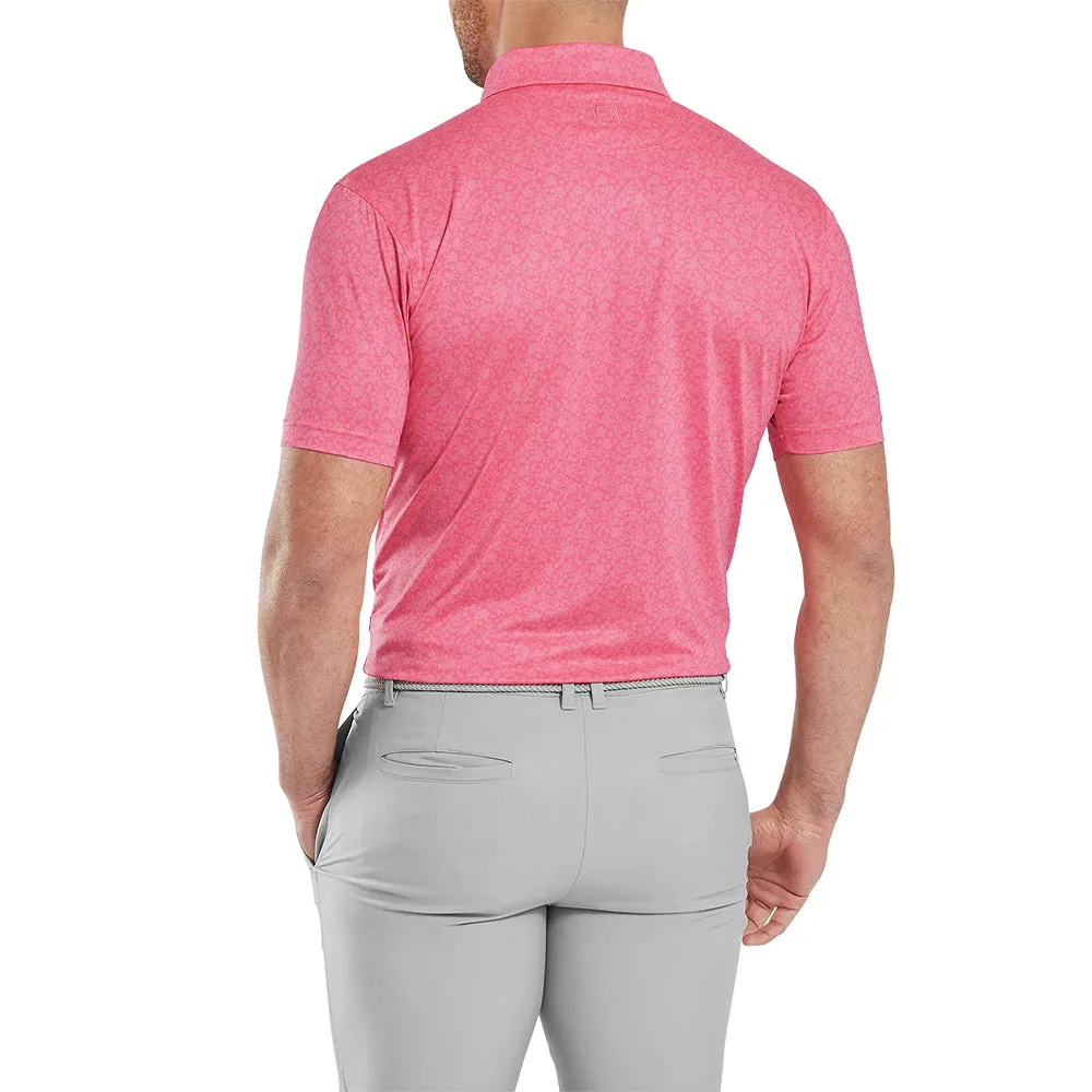 Footjoy Painted Floral Lisle Polo Shirt - Pink Lemonade Dare to Lead