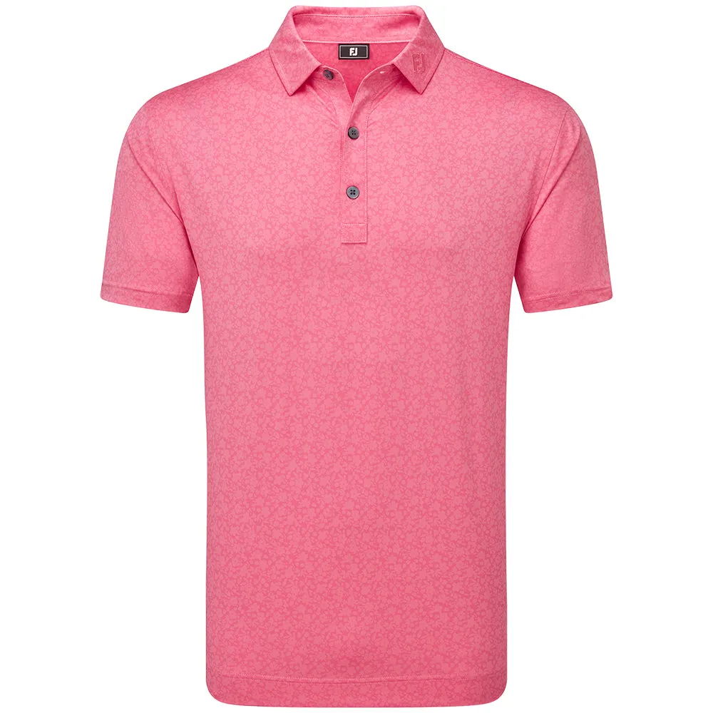 Footjoy Painted Floral Lisle Polo Shirt - Pink Lemonade Performance Unleashed