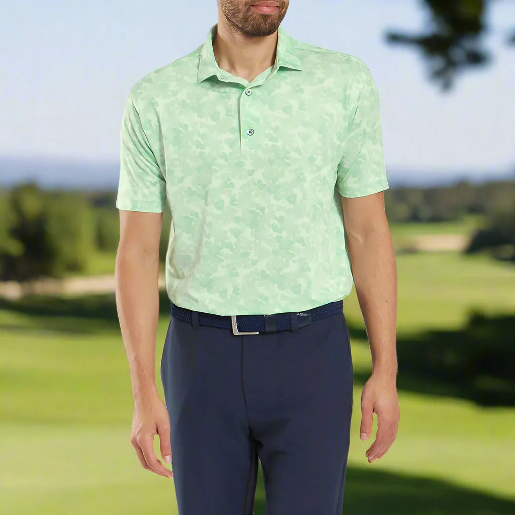 Hit Your Next Level Confidence Starts Here Footjoy Pop Camo Lisle Polo Shirt - Pistachio