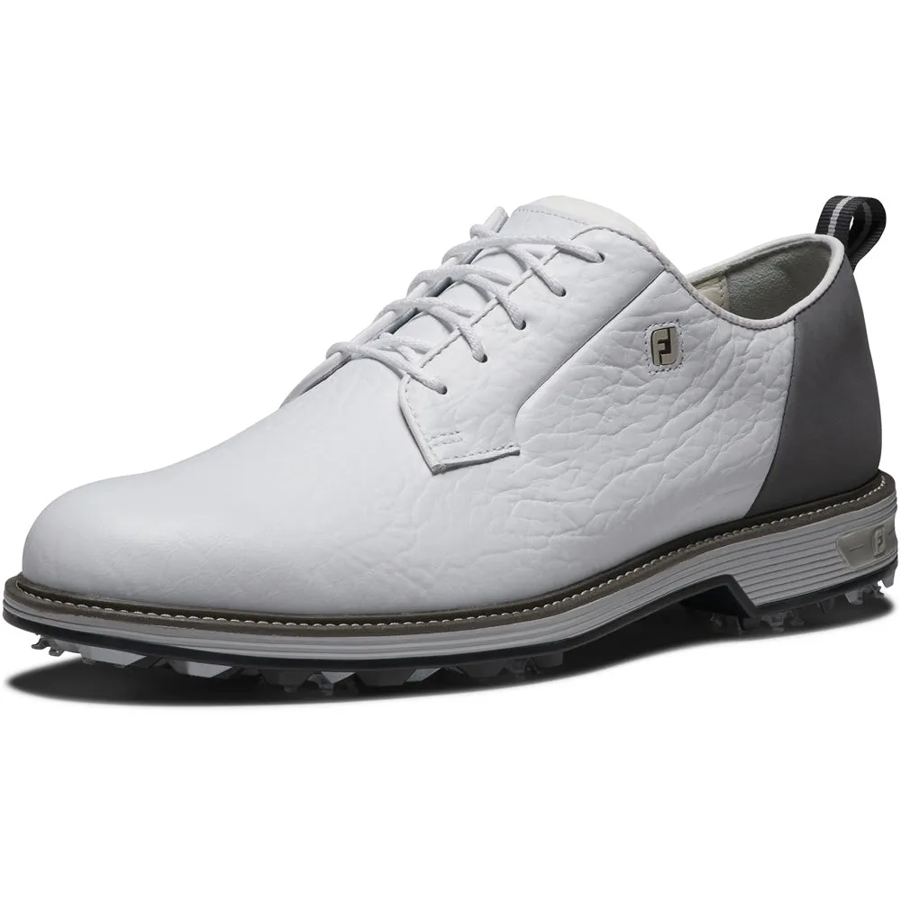 Unleash Your Power Move Beyond Ordinary Footjoy Premiere Field Lx Spiked Waterproof Shoes - White/Dk.Grey/Grey