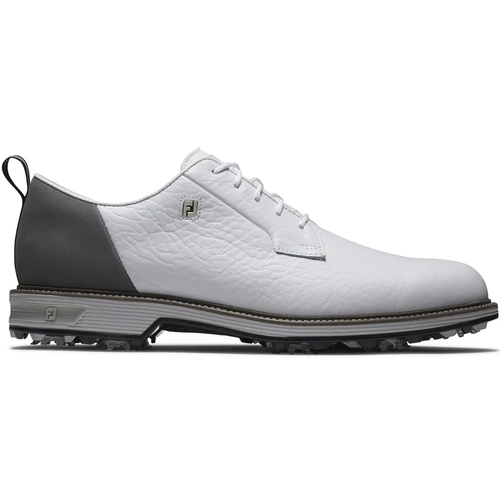 Designed to Dominate Footjoy Premiere Field Lx Spiked Waterproof Shoes - White/Dk.Grey/Grey