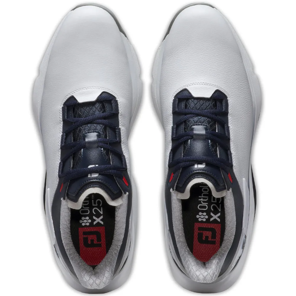 Footjoy Pro Slx Spikeless Waterproof Shoes - White/Navy/Red Game-Changer Footwear
