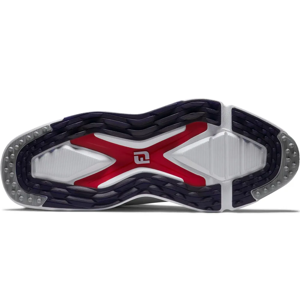 Footjoy Pro Slx Spikeless Waterproof Shoes - White/Navy/Red Made to Turn Heads Rise Every Time