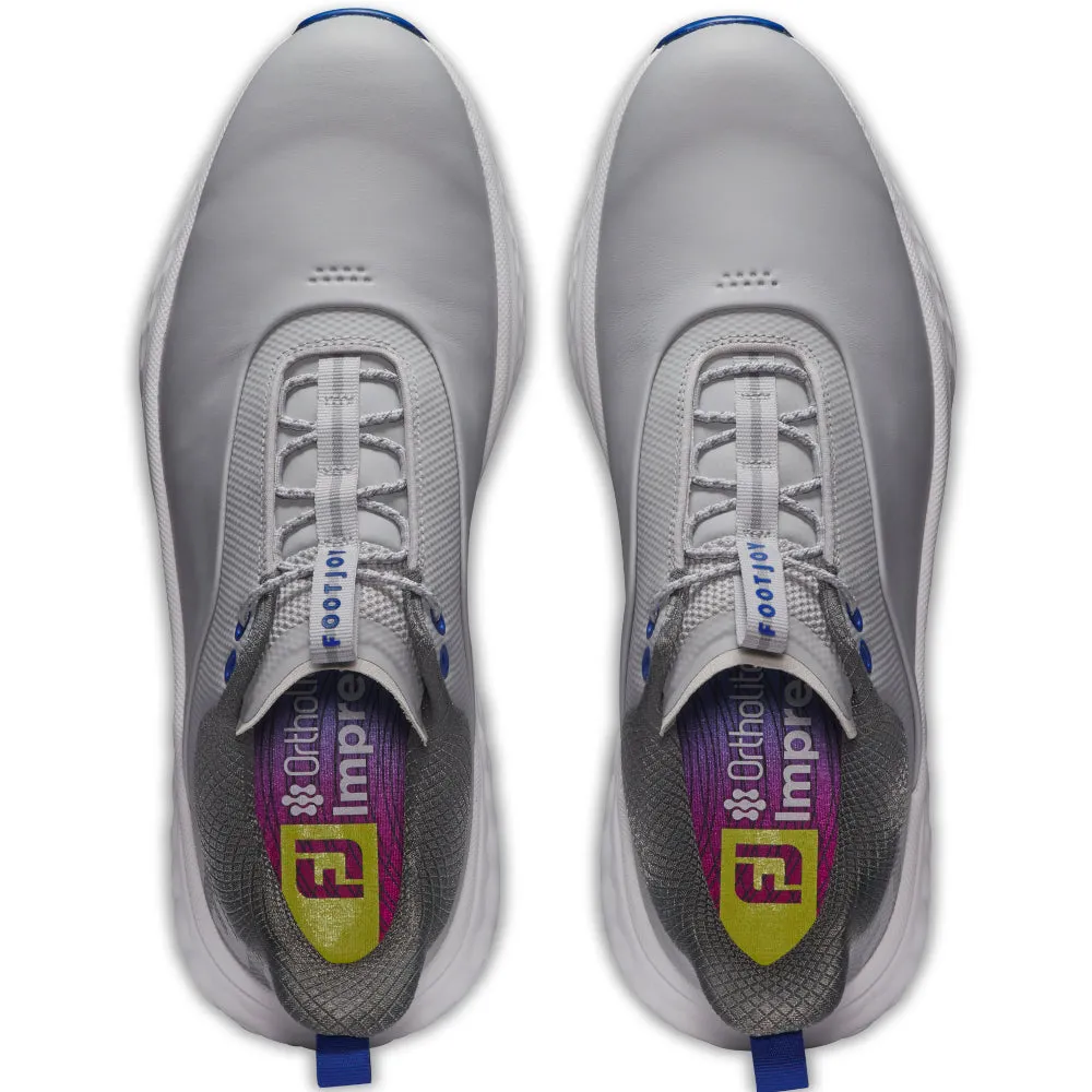 Footjoy Quantum Spikeless Waterproof Shoes - Grey/White/Blue Built to Perform Own Every Step