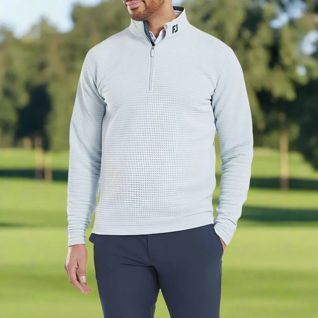 Feel the Energy All Eyes on You Footjoy Quilt Texture Chill-Out Pullover - Skyway