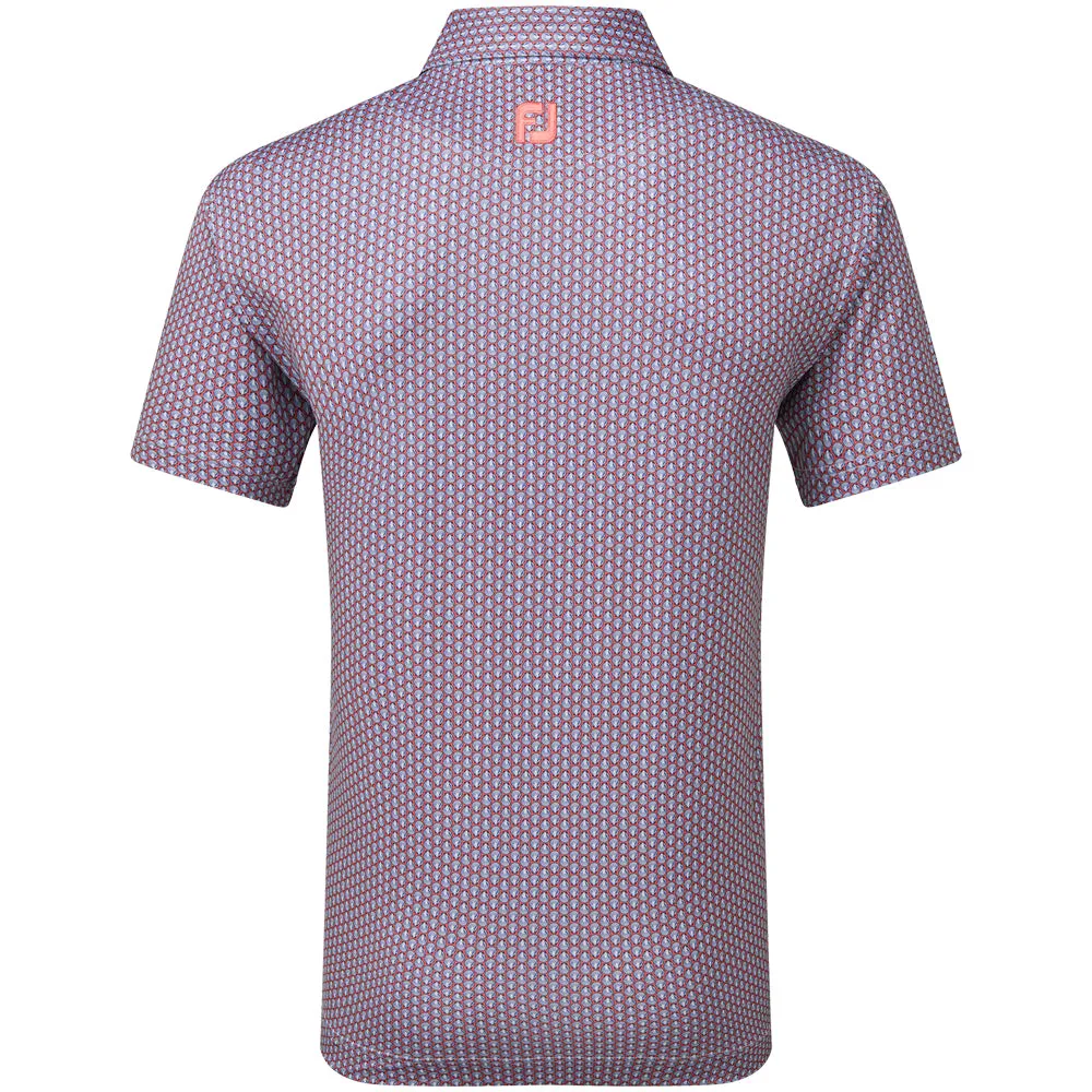 Footjoy Scallop Shell Foulard Polo Shirt - Coral Red Define Your Own Way