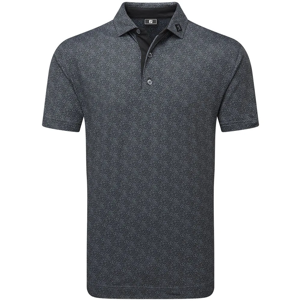 Footjoy Speckle Print Pique Polo Shirt - Black/Flint Walk Loud Style Meets Power