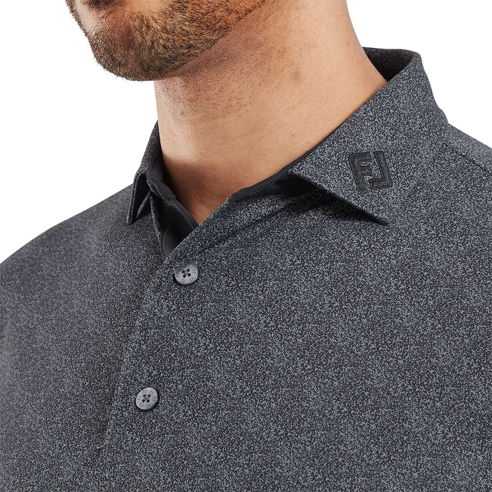 Footjoy Speckle Print Pique Polo Shirt - Black/Flint Move Like You Mean It Unleash Your Power