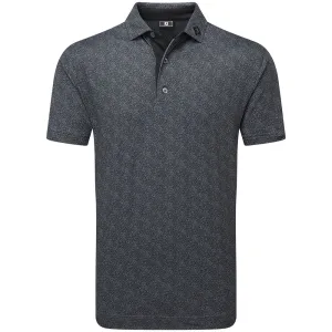 Footjoy Speckle Print Pique Polo Shirt - Black/Flint Walk Loud Style Meets Power