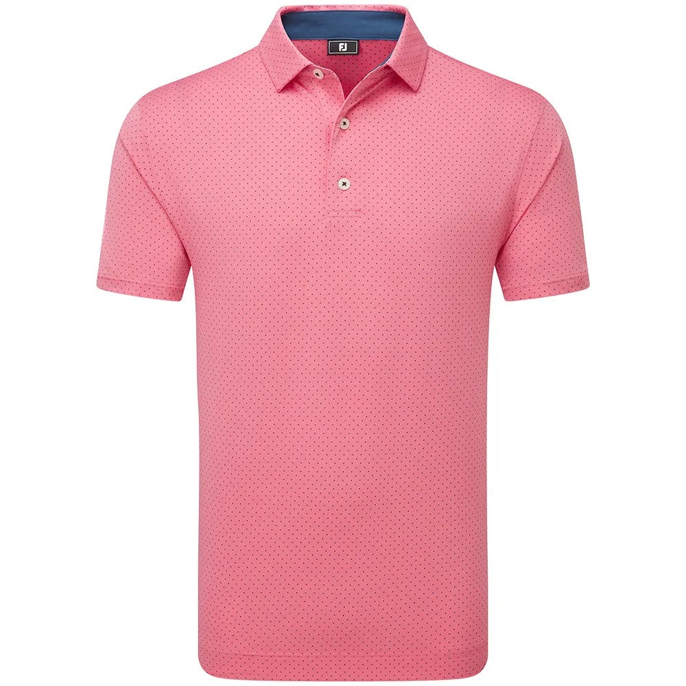 Labor Day Sale Own the Vibe Footjoy Stretch Lisle Dot Print Polo Shirt - Pink Lemonade