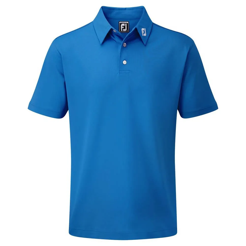 Footjoy Stretch Pique Solid Athletic Polo Shirt - Cobalt Be Unstoppable Walk Tall