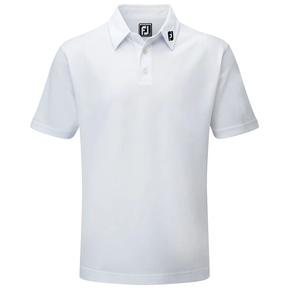 Footjoy Stretch Pique Solid Athletic Polo Shirt - White Command Attention